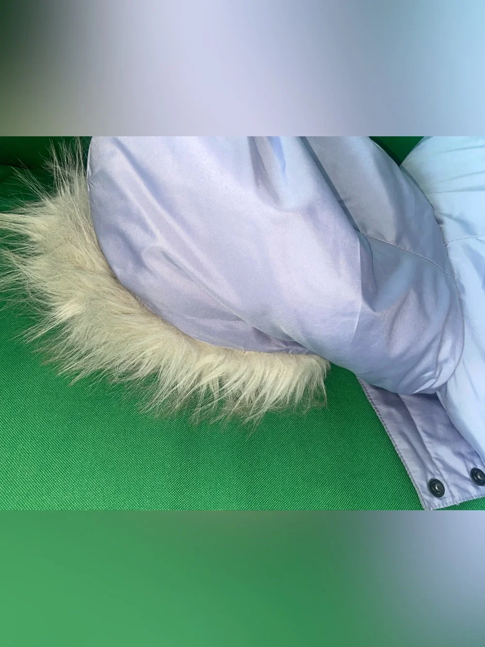Old Navy Lavender Puff Coat with Faux Fur Hood